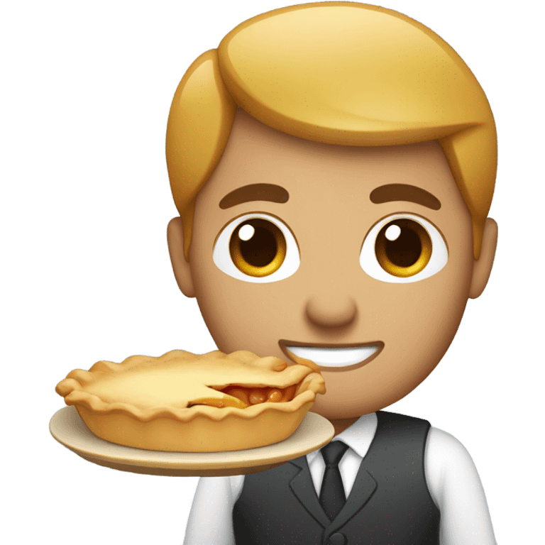 office worker holding an apple pie, Apple iOS emoji style emoji