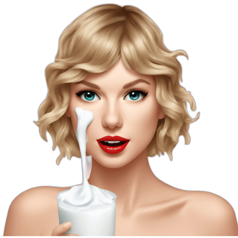 taylor-swift-selfie-milk-on-face-dripping emoji