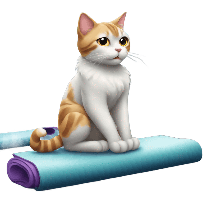 cat makes sport at gym emoji