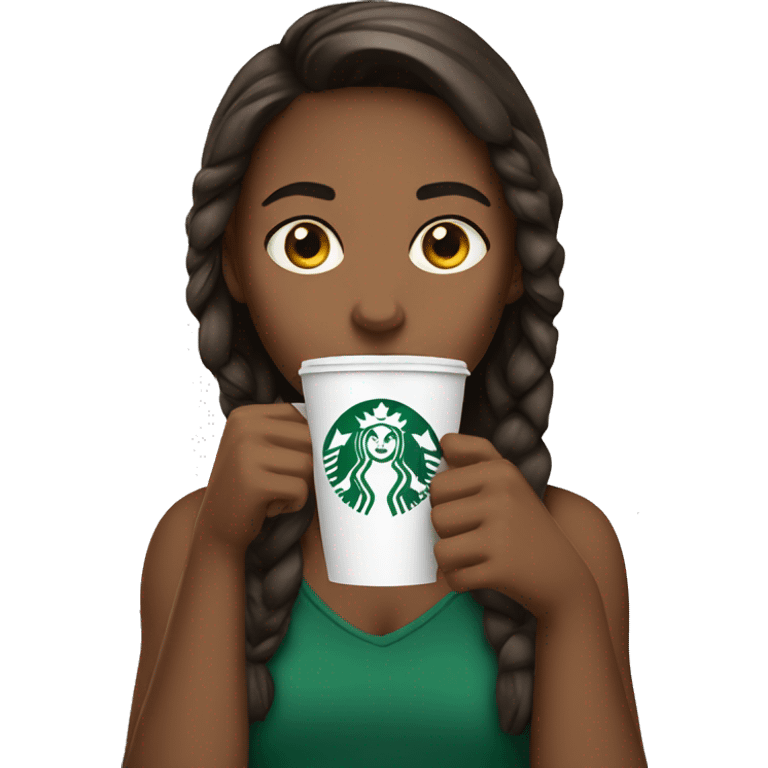 Girl drinking Starbucks  emoji