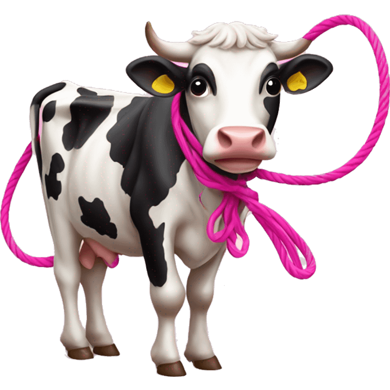 cow with a pink lasso emoji