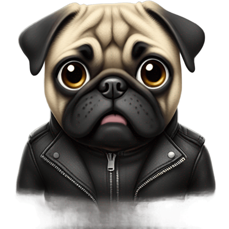 pug with leather jacket emoji