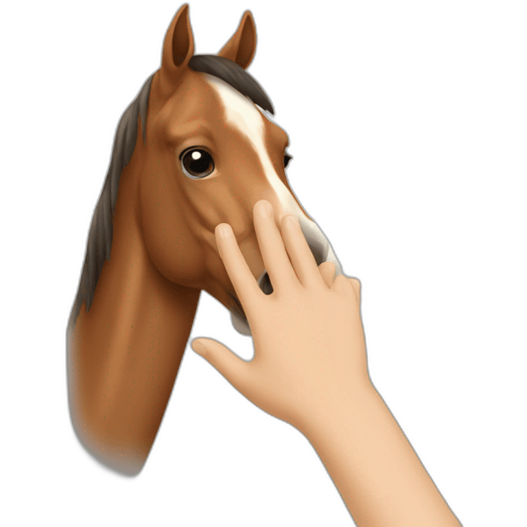 hand petting horse emoji