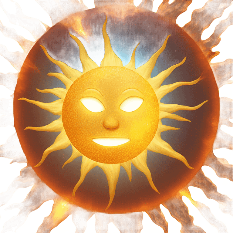 burning sun closeup emoji