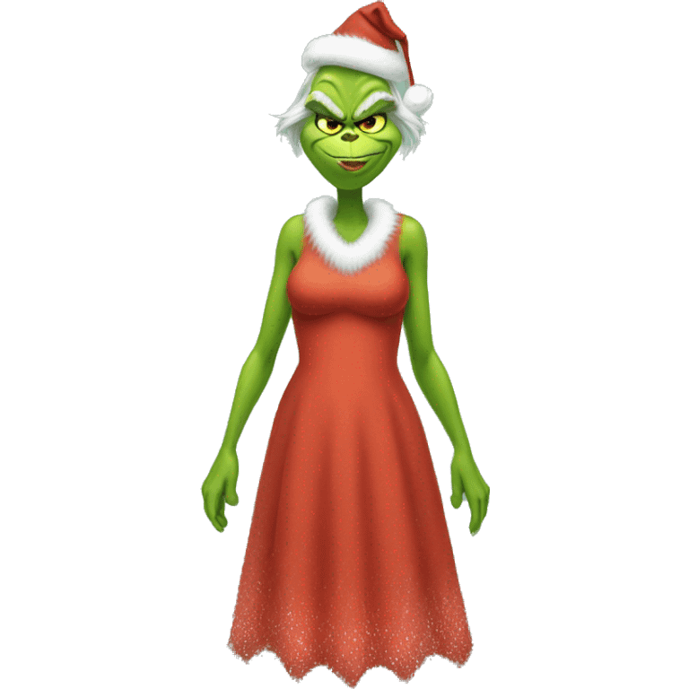 Grinch in a dress emoji