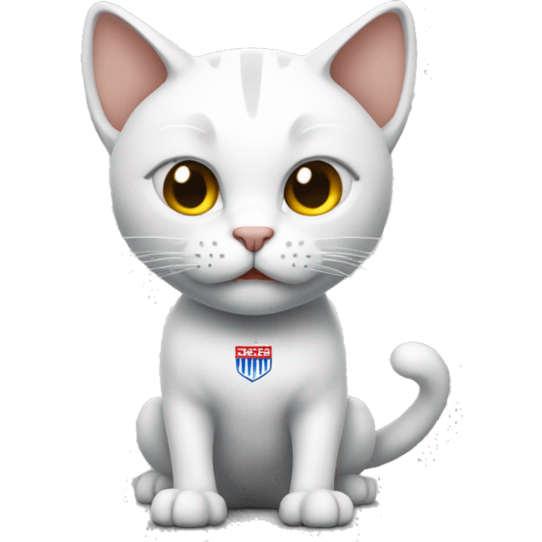 White Footballer  cat strong emoji