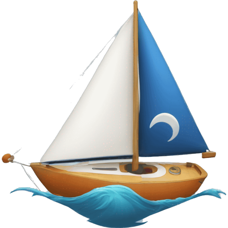 iconic logo mark unifying sailboat and rocket emoji