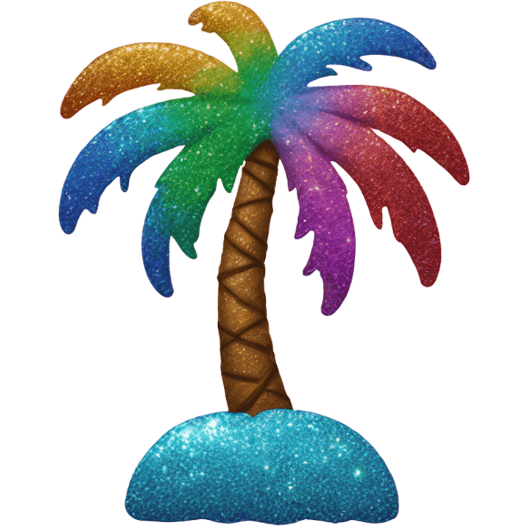 Rainbow Palm Tree with Glitter  emoji