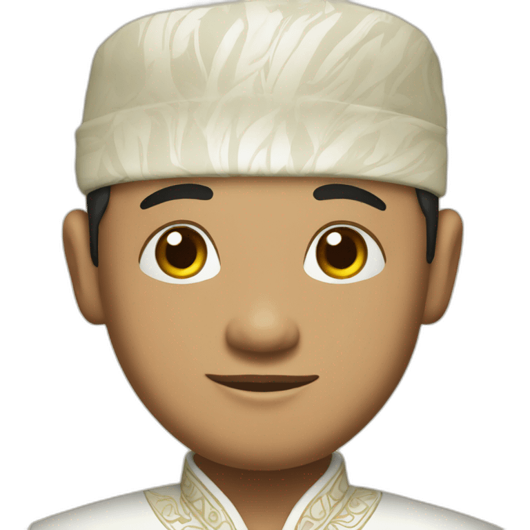 indonesian man in traditional white balinese suit emoji