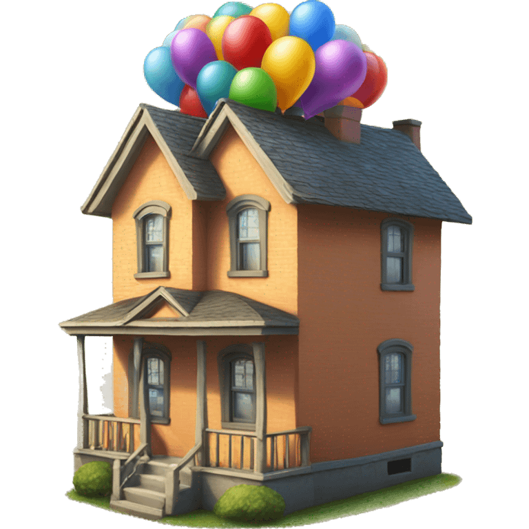 house from up movie carried by baloons emoji