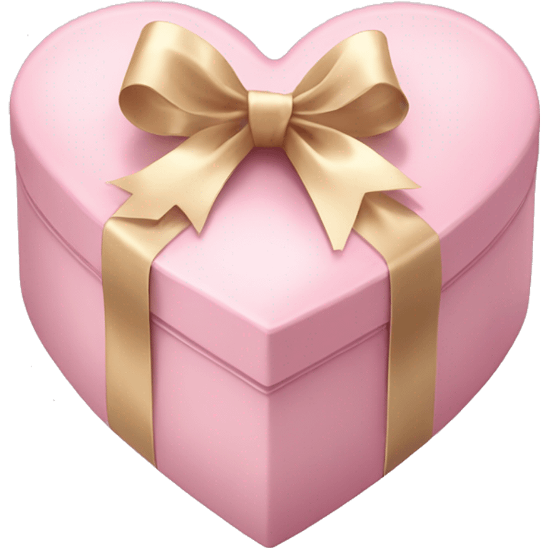 pale pink heart box, pale pink bow, filled with chocolates inside emoji