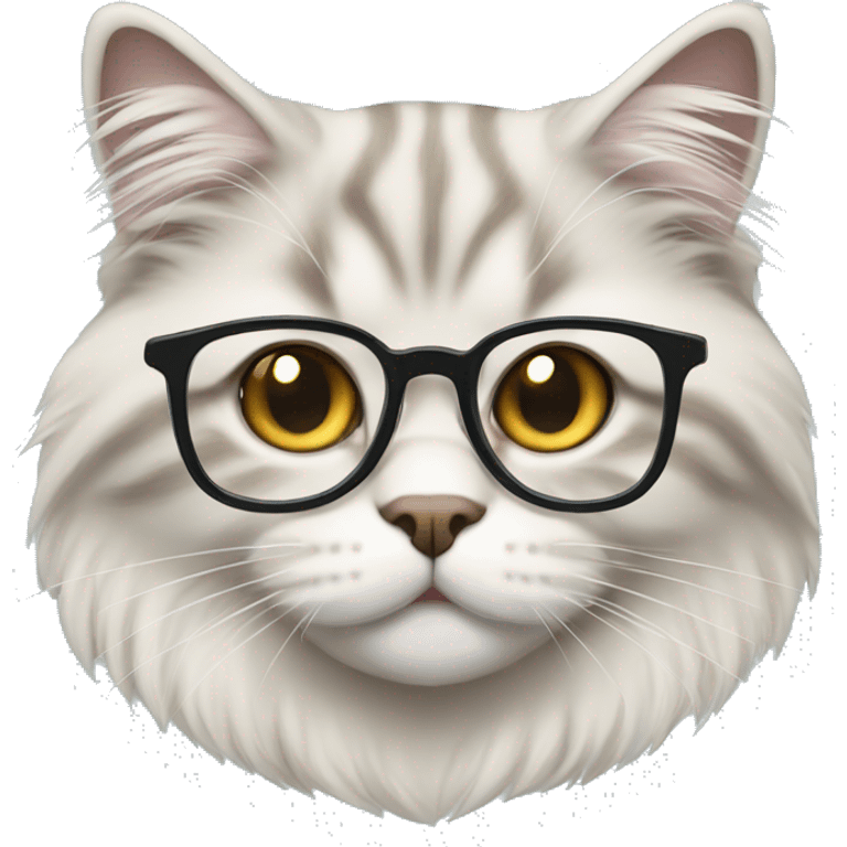 siberian cat with glasses emoji