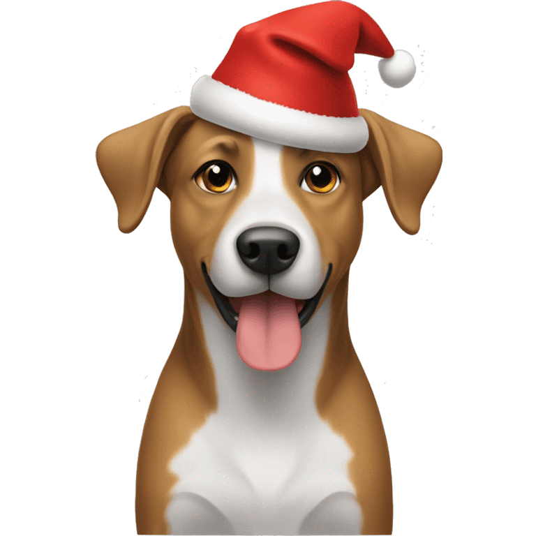 Dog in a Christmas hat  emoji