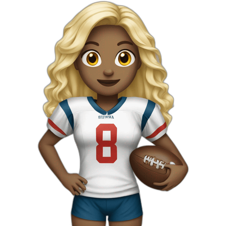 Fille blonde football emoji