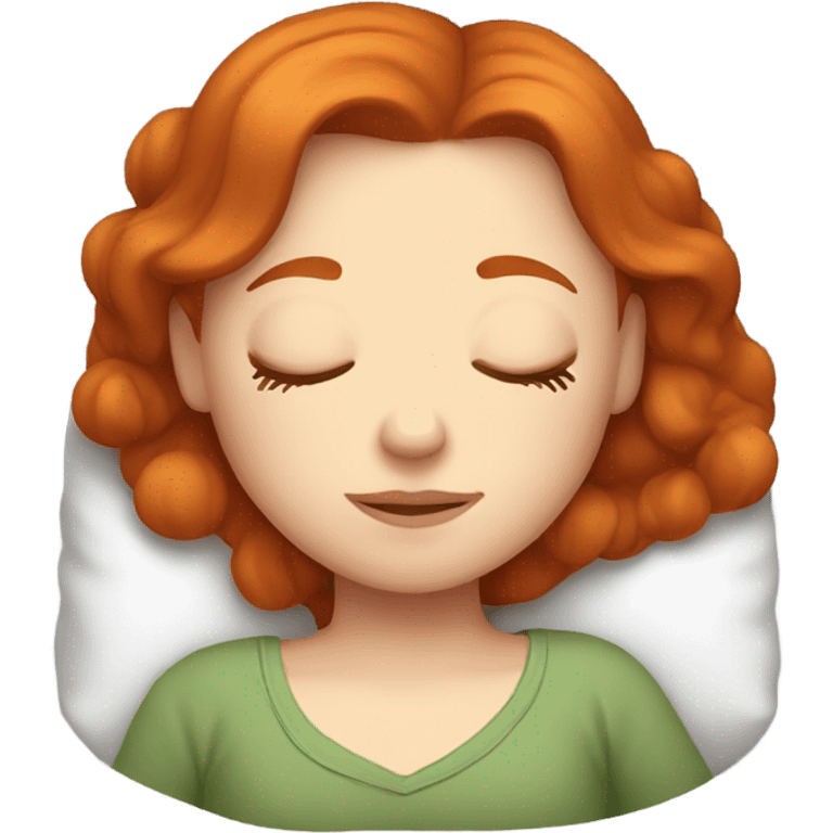 Redhead girl sleeping emoji