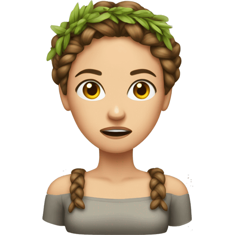 angry woman with Braid wreath (Braid crown) hairstyle in emoji