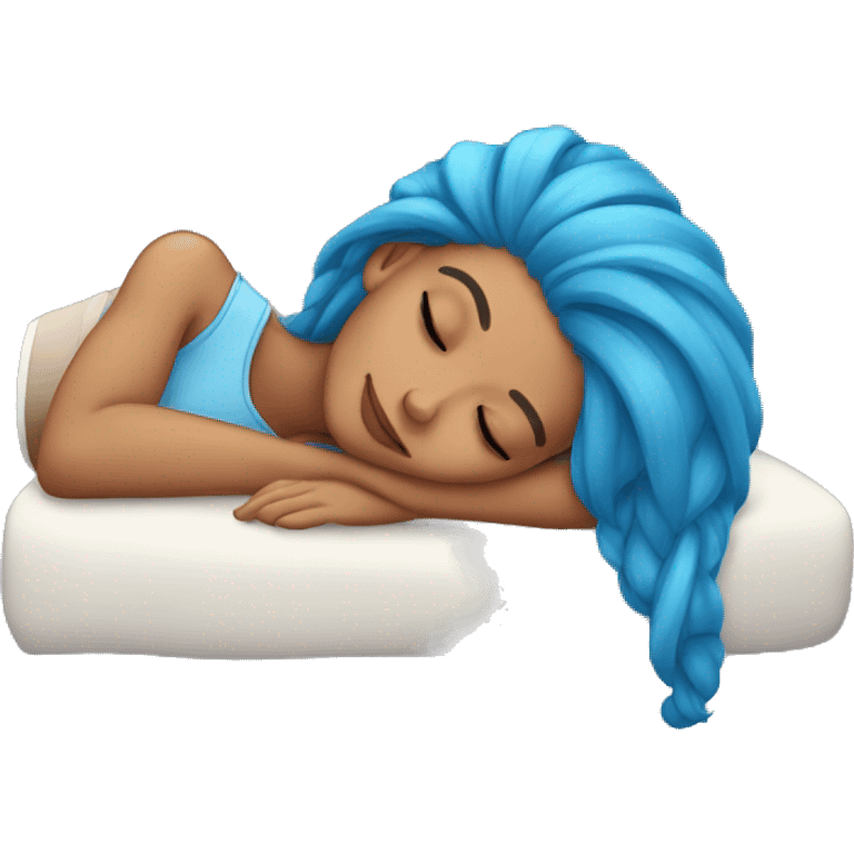 Ariana sleeping with blue hair emoji