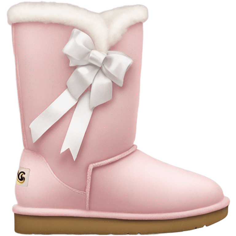 Light pink uggs with white ribbons  emoji