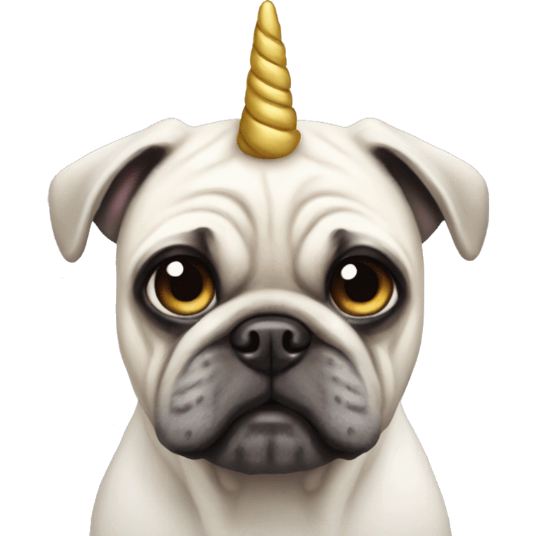 White pug unicorn emoji