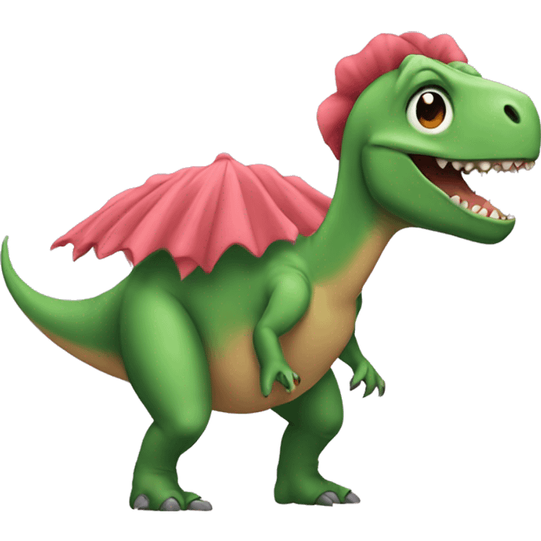 Dinosaur in a tutu emoji