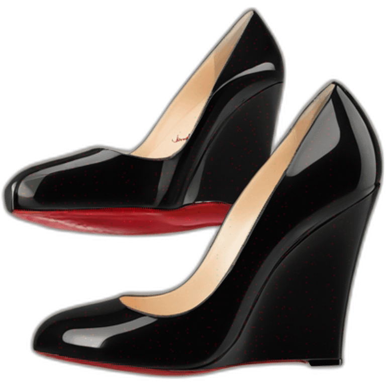 WEDGE heel LOUBOUTIN black PATENT emoji