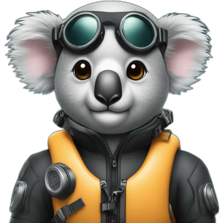 koala in black rubber diving suit emoji