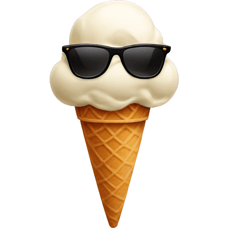 Ice cream with sunglasses emoji