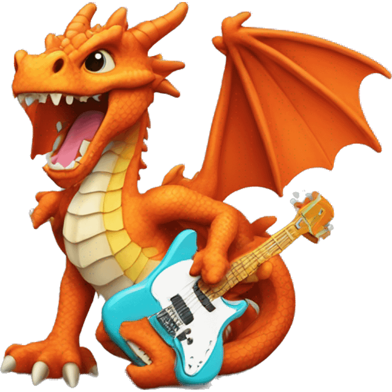 un dragon en rocker avec un micro emoji