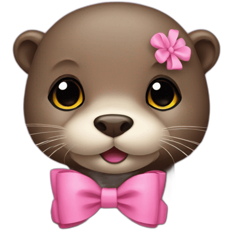 Otter with pink bow on the head emoji