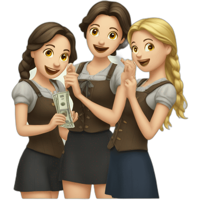 three-german-women-taking-money emoji