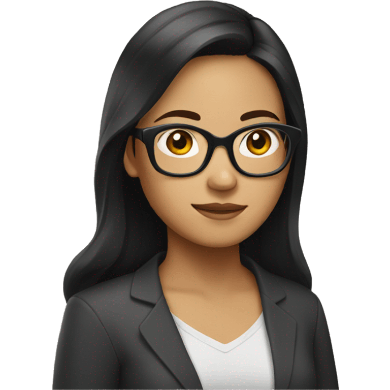 filipino woman with glasses and dark hair emoji