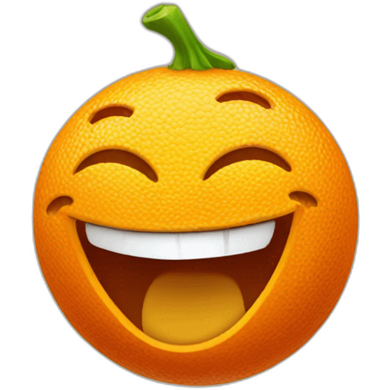 laughing orange emoji