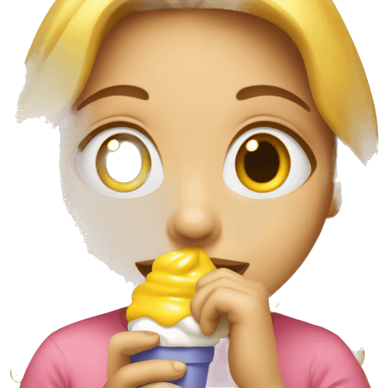  A girl licking ıce cream emoji