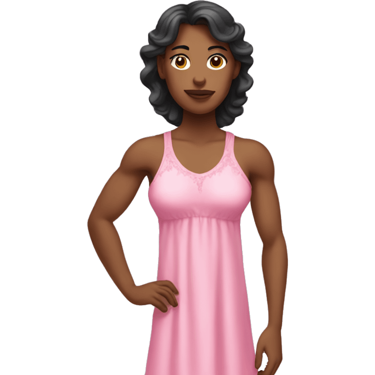 Muscular Girl in Pink Nightgown emoji