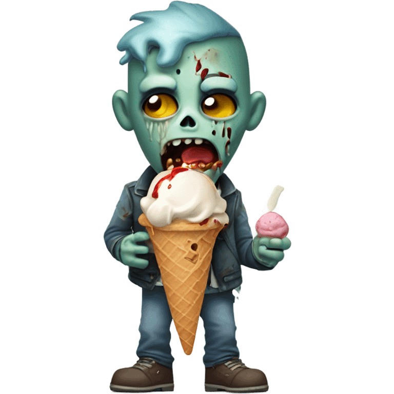 Zombie eating ice cream emoji