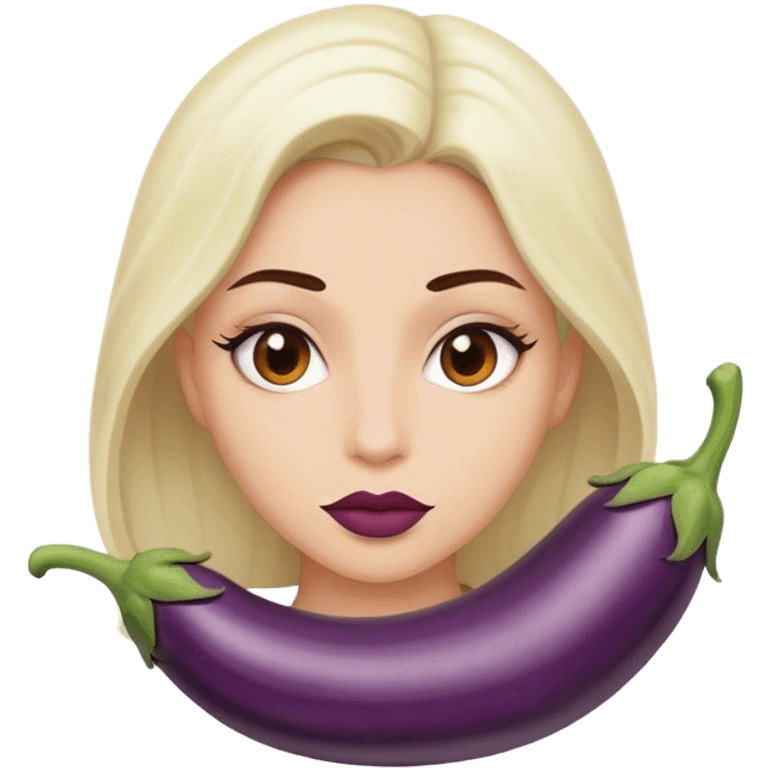 Mouth eggplant emoji