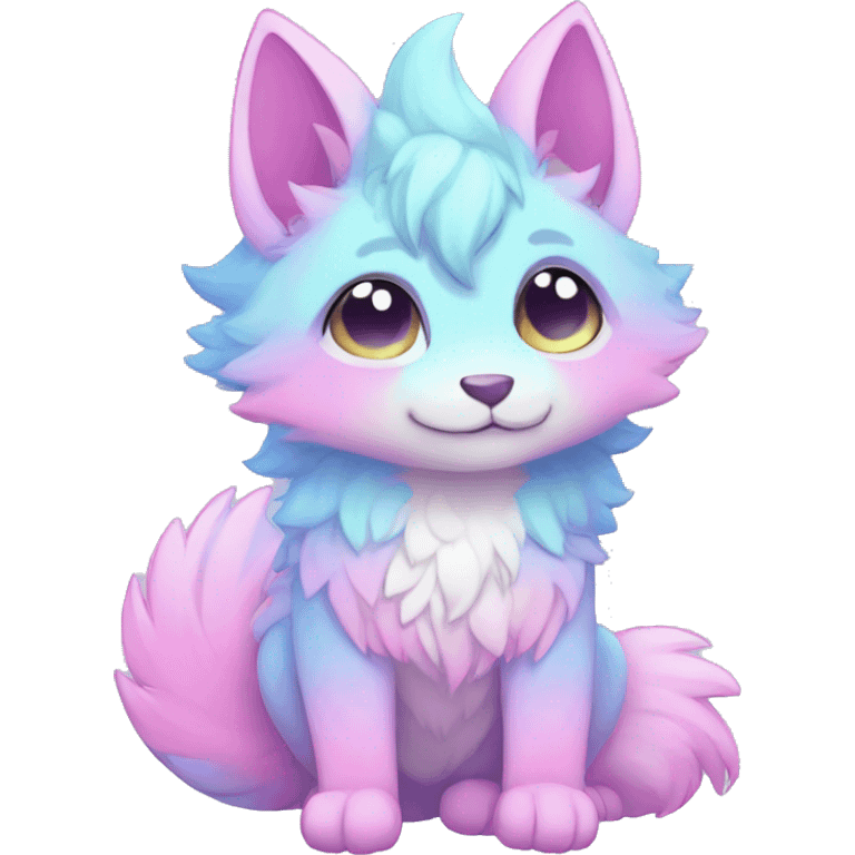 Kawaii colorful pastel ethereal anthro fursona Fakemon emoji