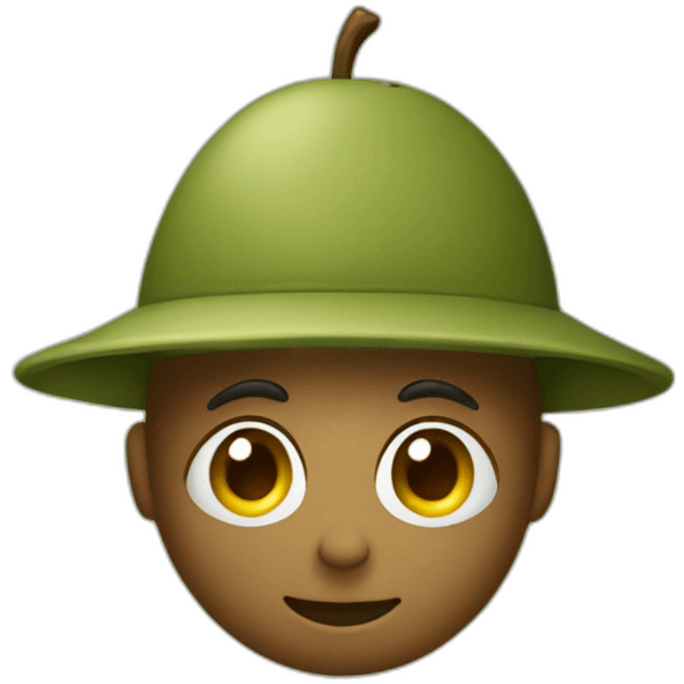 an olive with an olive hat on head emoji