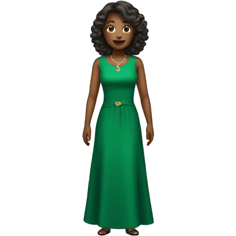 Lady wearing a green dress emoji