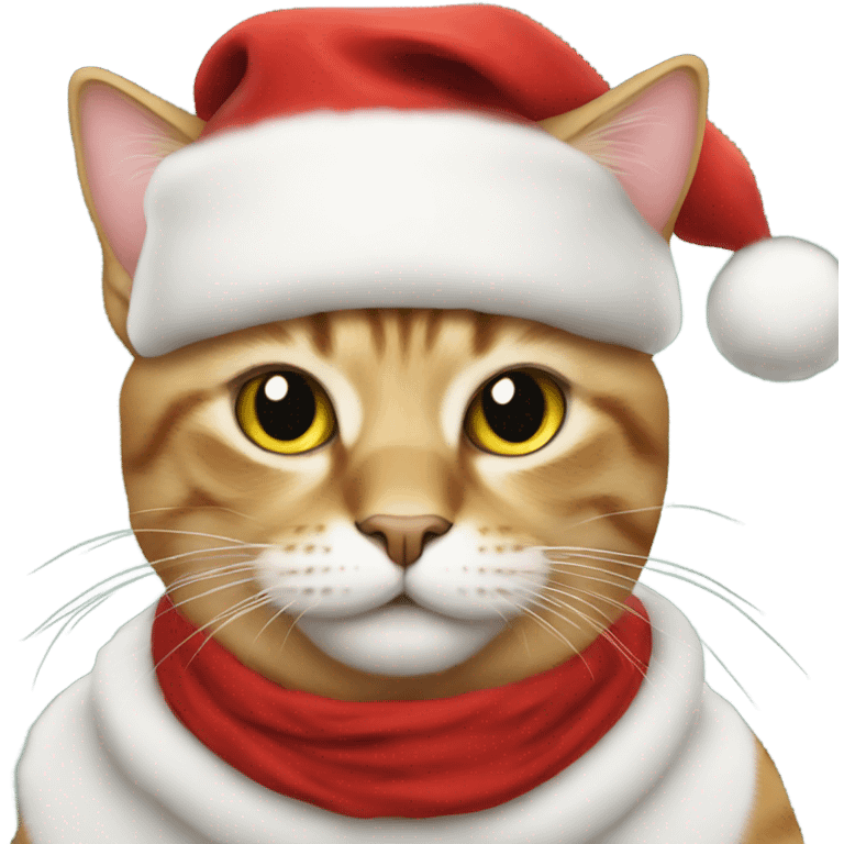 cat as santa emoji