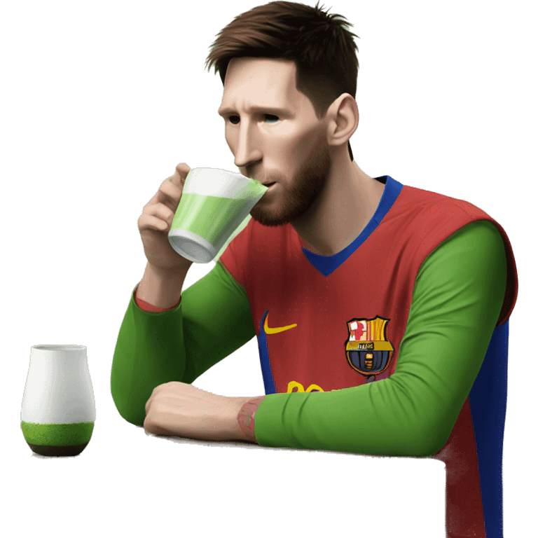 messi drinking matcha emoji