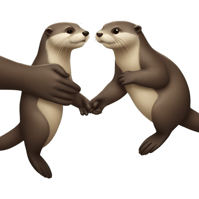 otter holding another otter's hand emoji