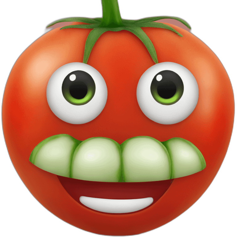 Tomato with eyes and moustaches emoji