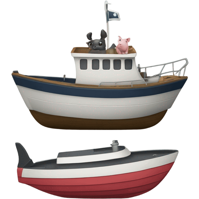 a boat that’s a pig that’s a tuna emoji