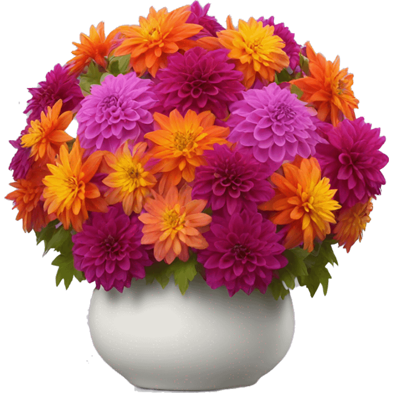 Vibrant Dahlia arrangement emoji