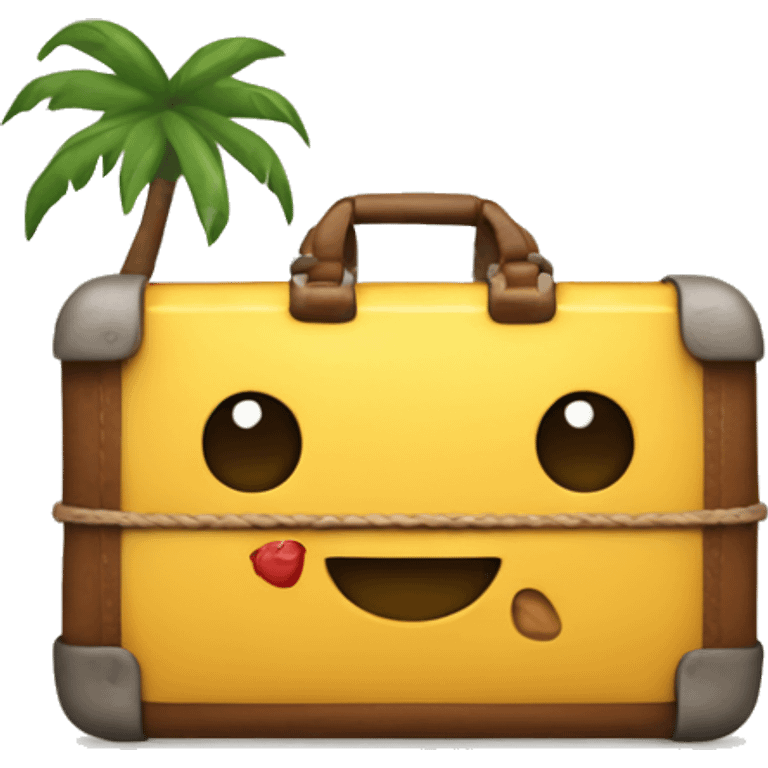 Cacheada com mala de viagem  emoji