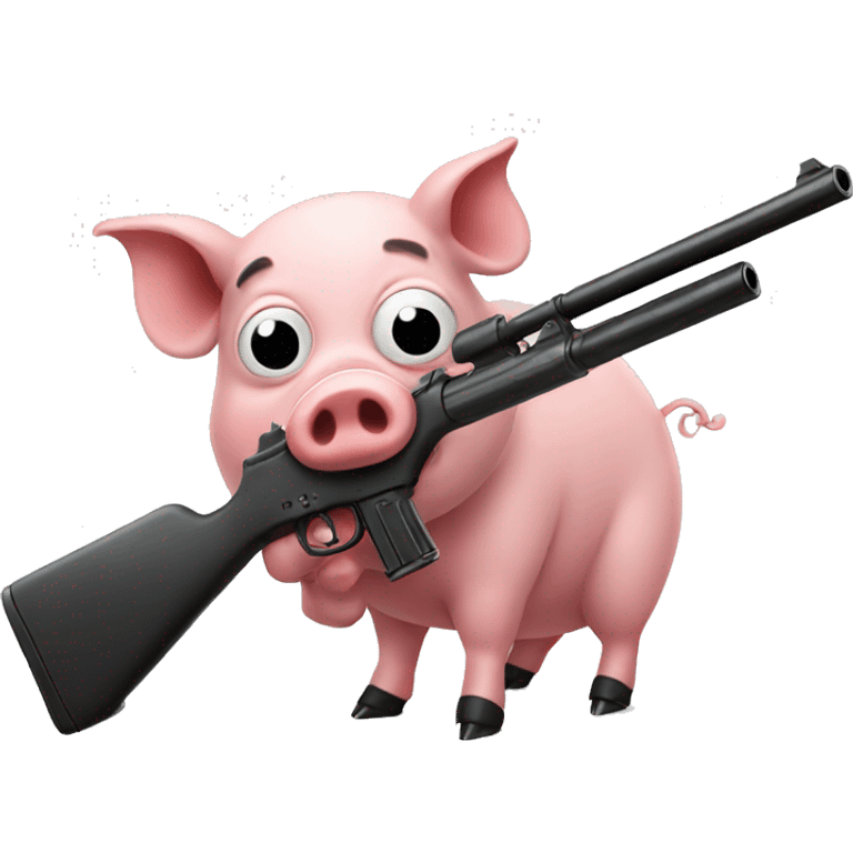 A pig with a gun  emoji