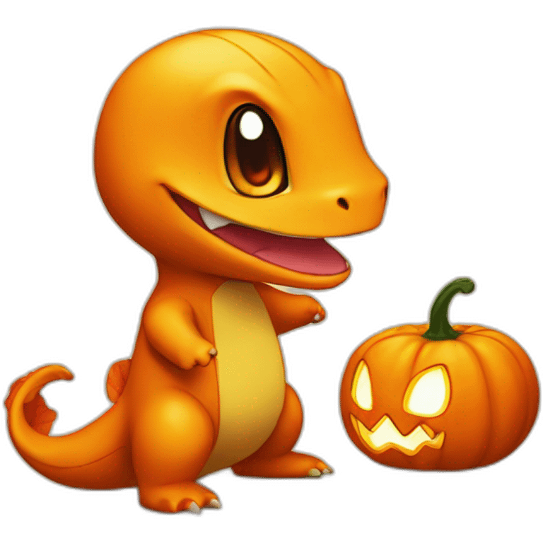 Charmander with pumkin emoji