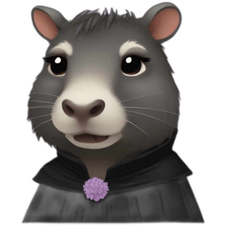 goth capybara princess emoji