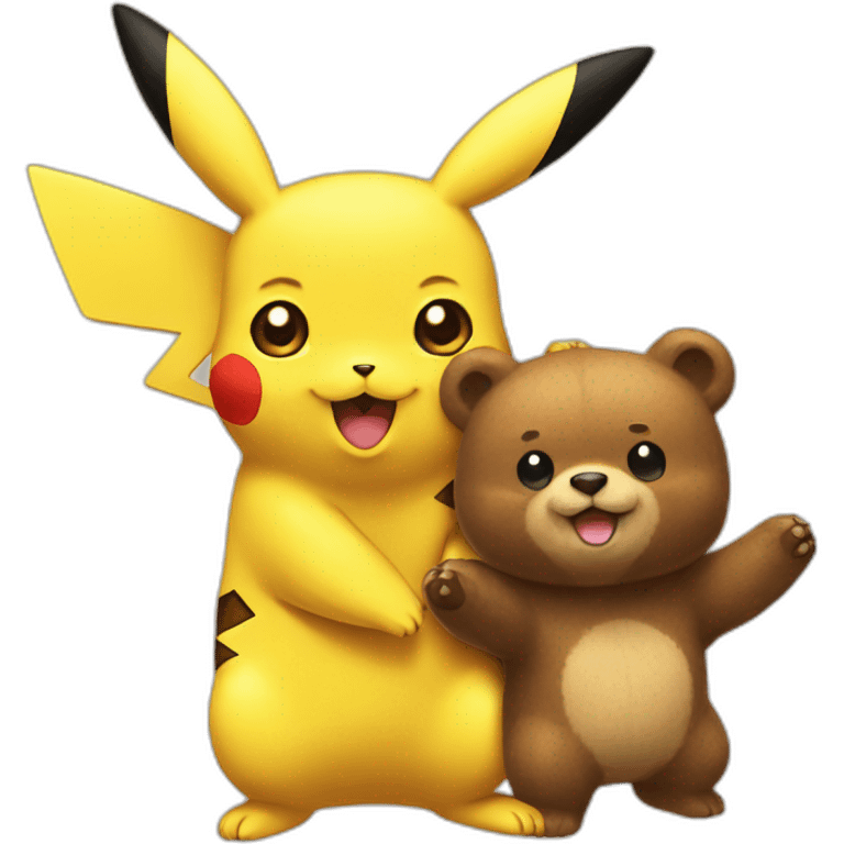 pikachu with bear emoji